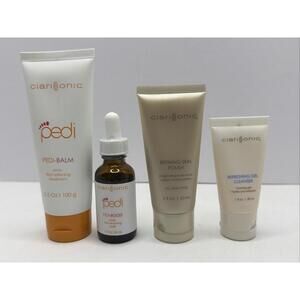 Lot of 4 Clarisonic - Pedi Boost & Balm - Refining Skin Polish - Gel Cleanser